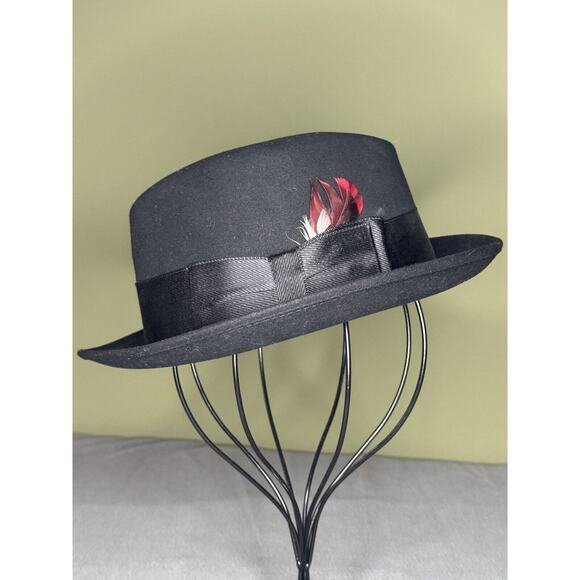 Vtg Felt Fedora Resistol Style 990 Byer Rolnick Size 6 3/4 Feather Men Fashion - Picture 1 of 12